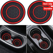 2 Pack Non-Slip Anti Dust Car Cup Holder Inserts Diameter Coasters