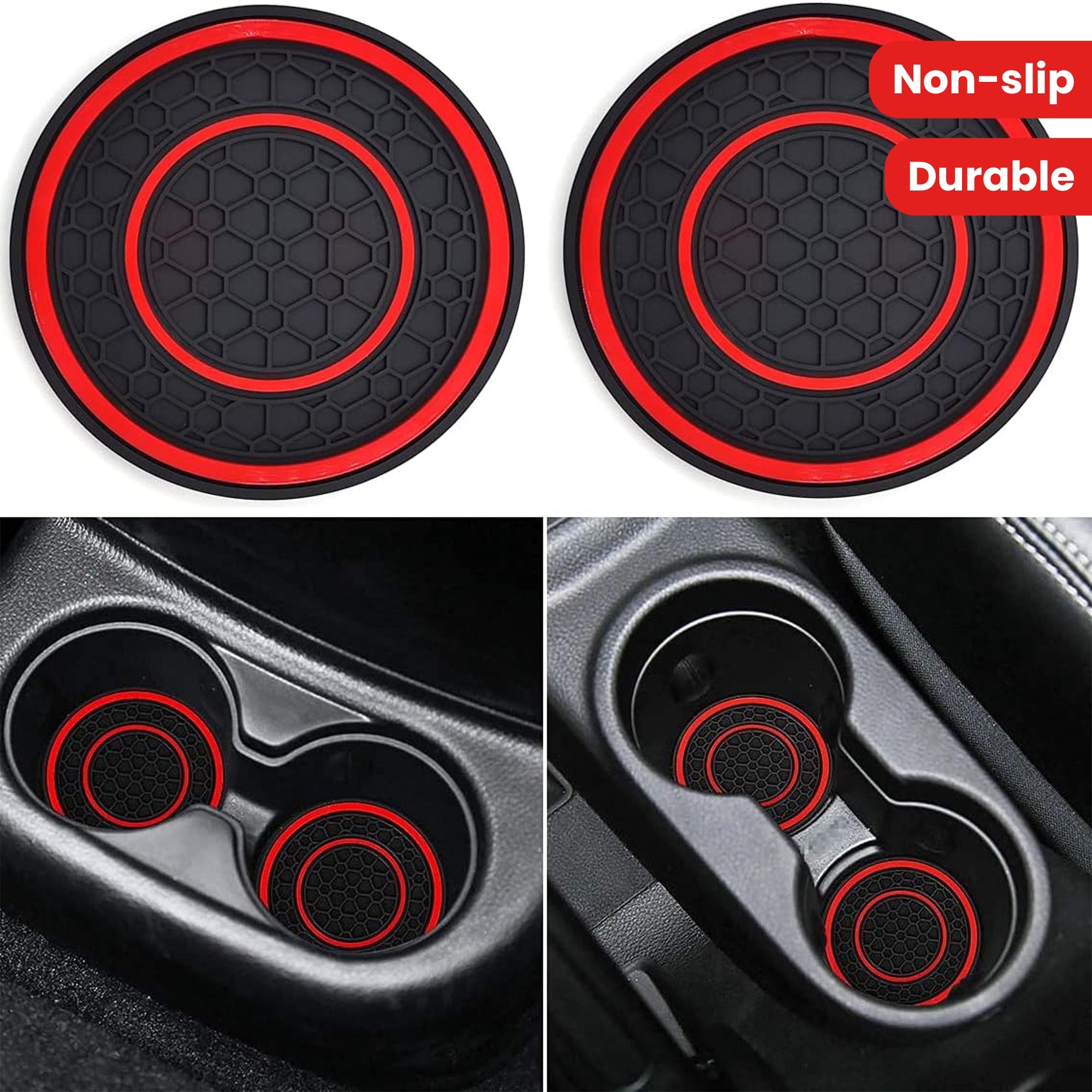 2 Pack Non-Slip Anti Dust Car Cup Holder Inserts Diameter Coasters