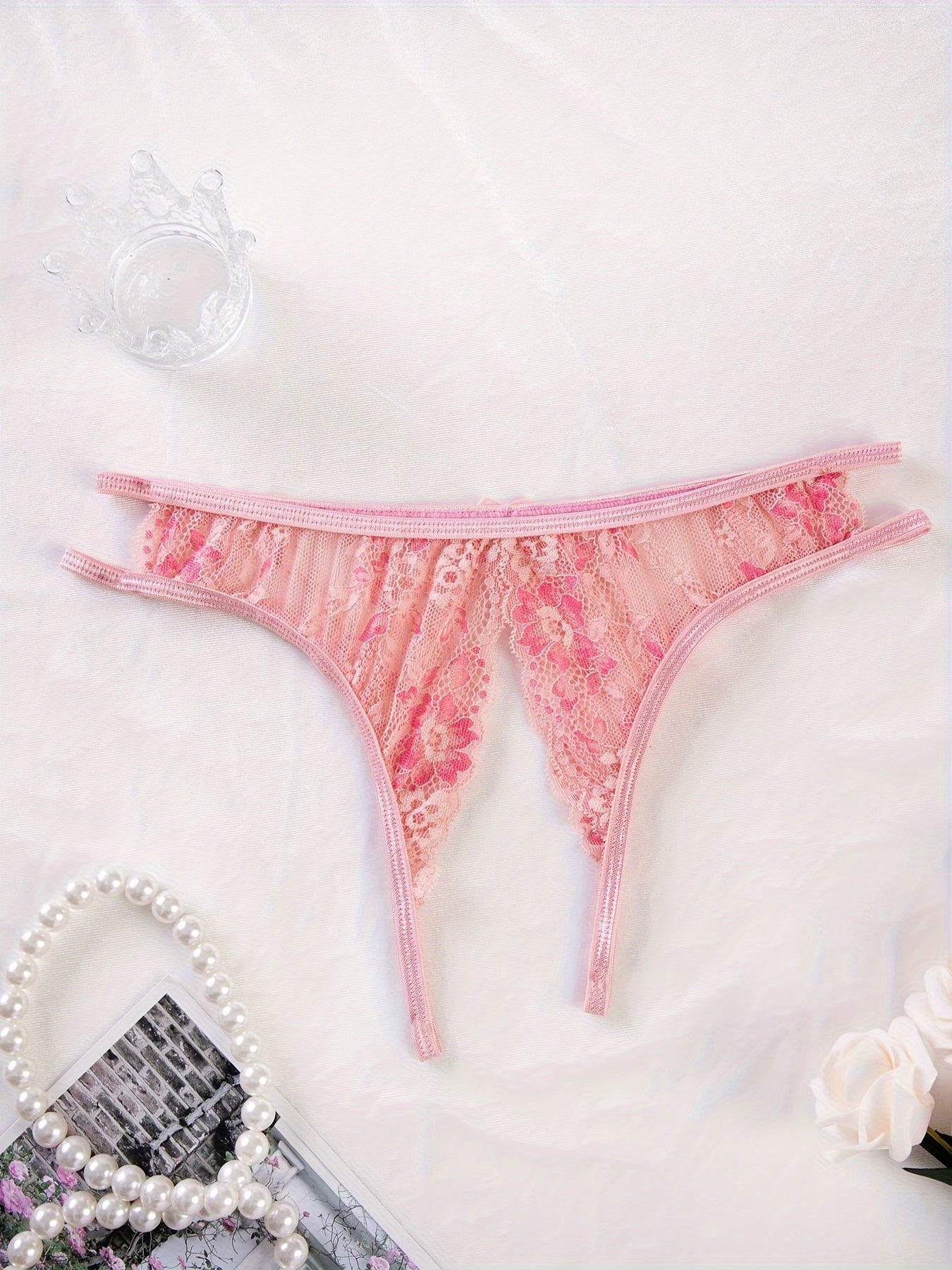 Plus Size Floral Lace Panties Semi-Sheer Comfortable Fit Lingerie