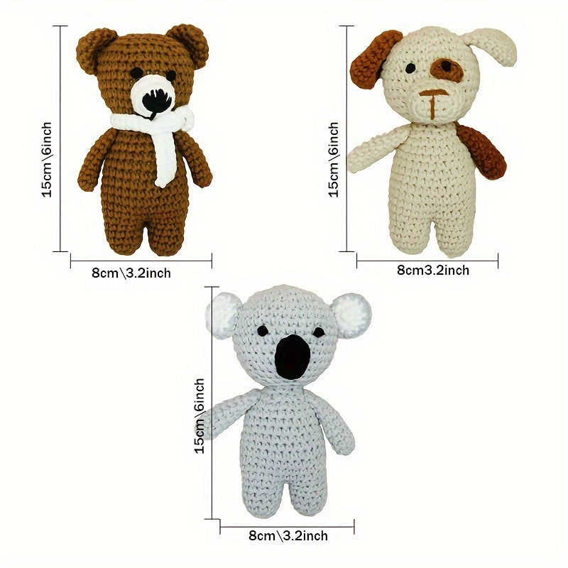 Baby Animal Dolls for Infants Soft Plush Bear Dog Koala Early Development