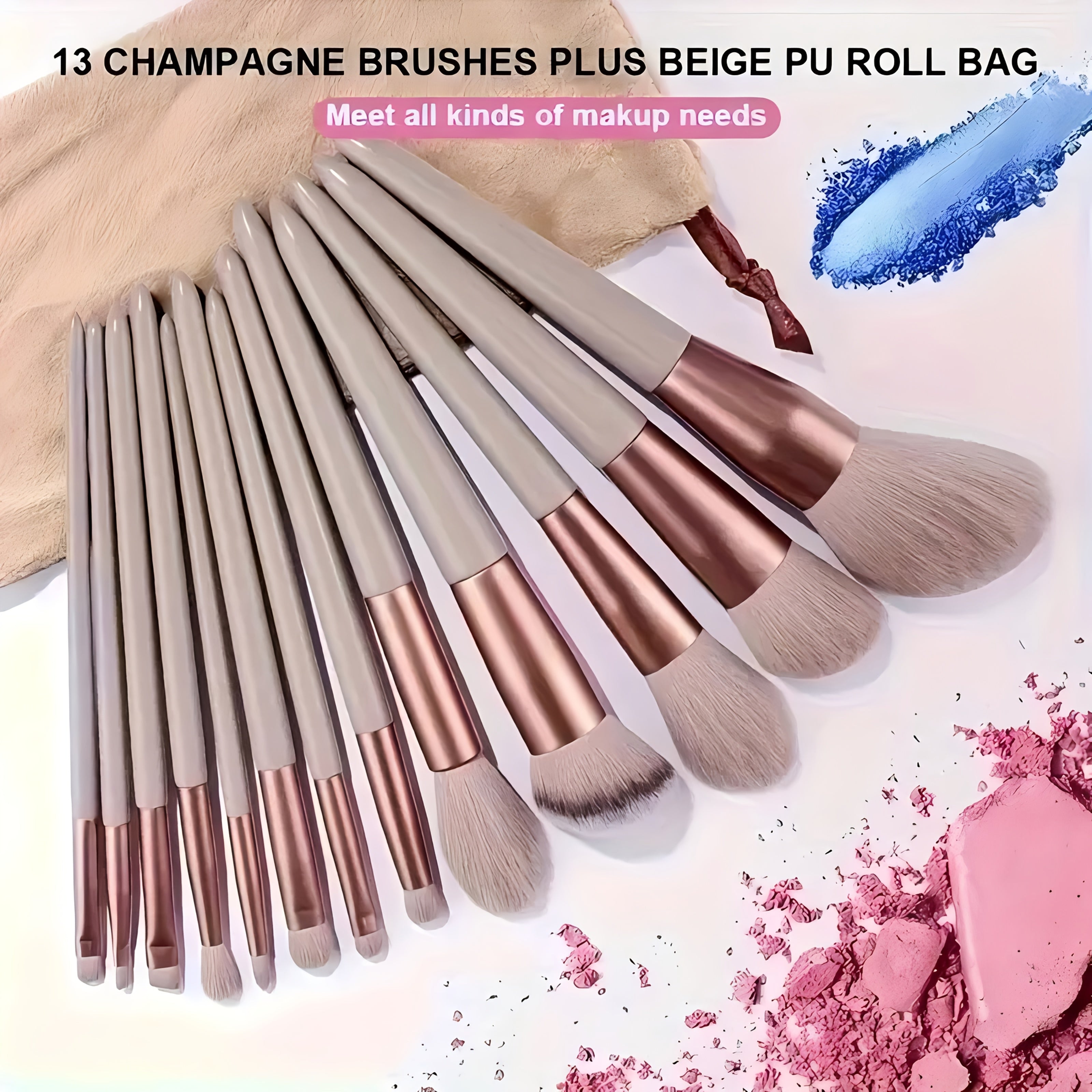 Women Makeup Brush Set 13Pcs Soft Bristles Hypoallergenic For Face Eyes Lip