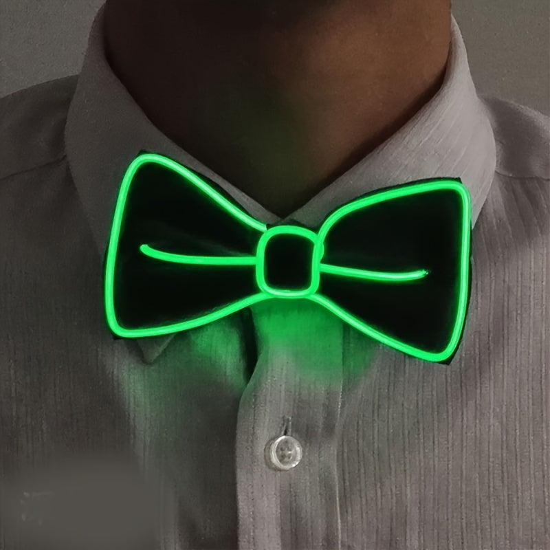 LED Light Up Necktie for Men Polyester Knit EL Wire Glowing Party Halloween Cosplay