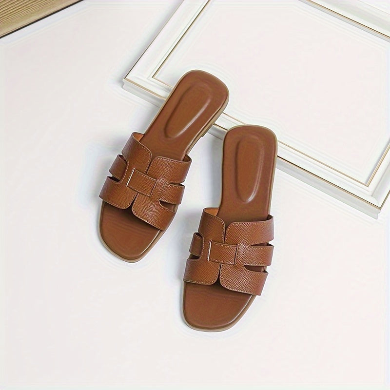 Women Summer Casual Flat Slip-On Sandals Open Toe Rubber Sole