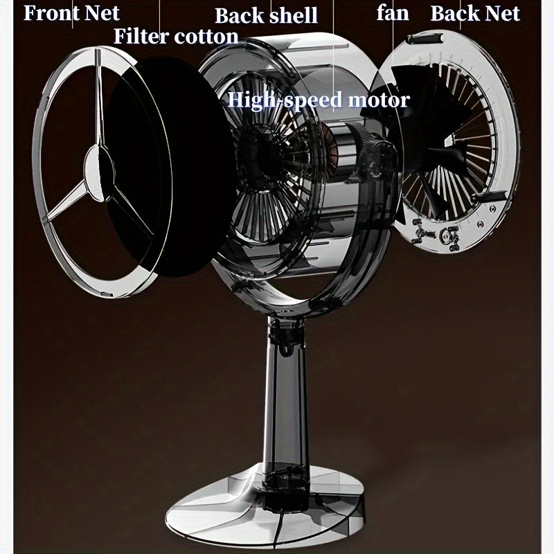 USB va filtrlash bilan pishirish uchun portativ ish stolida tutuvchi tutun chiqaruvchi fan