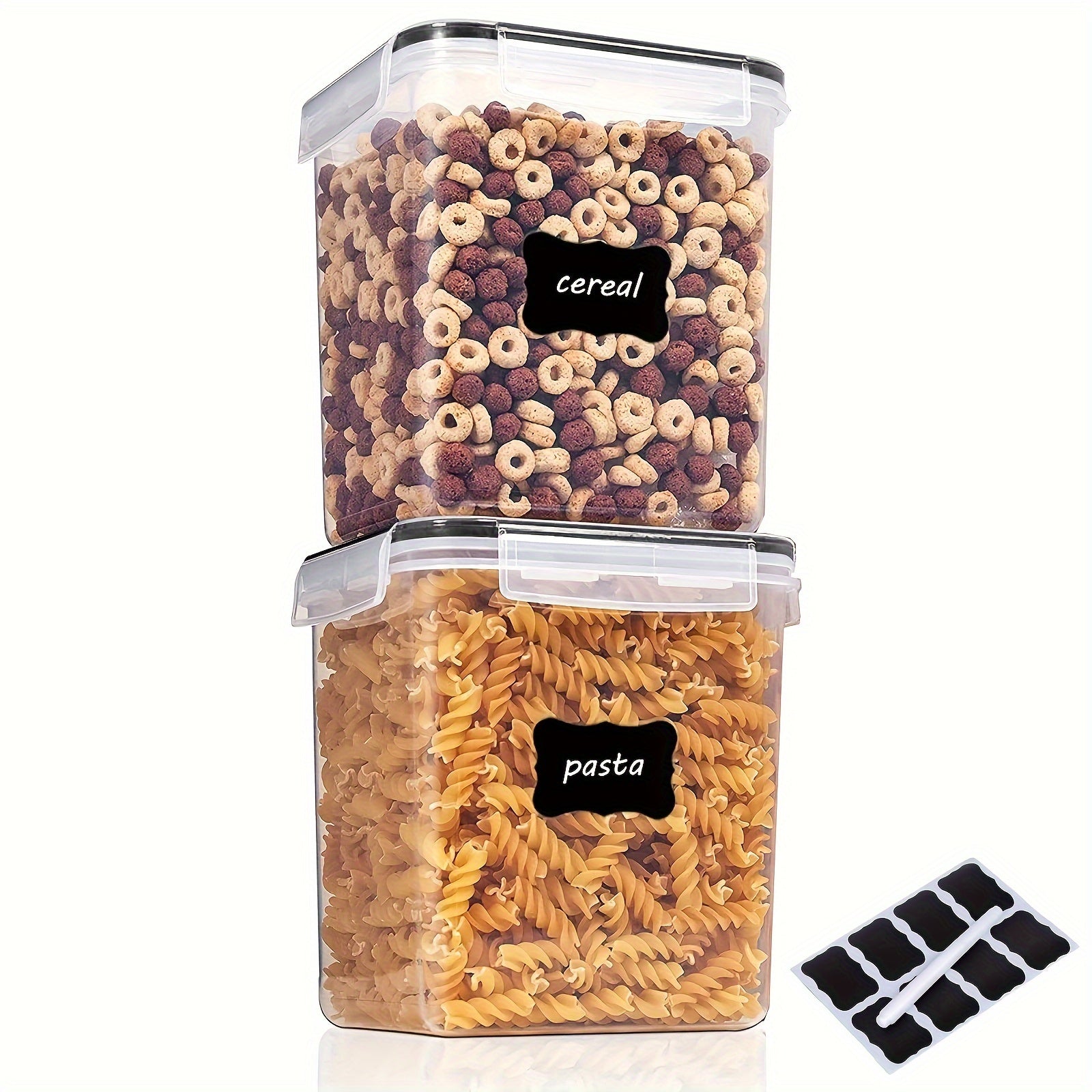 Food Storage Containers 2.5L BPA Free Airtight Plastic with Labels Black