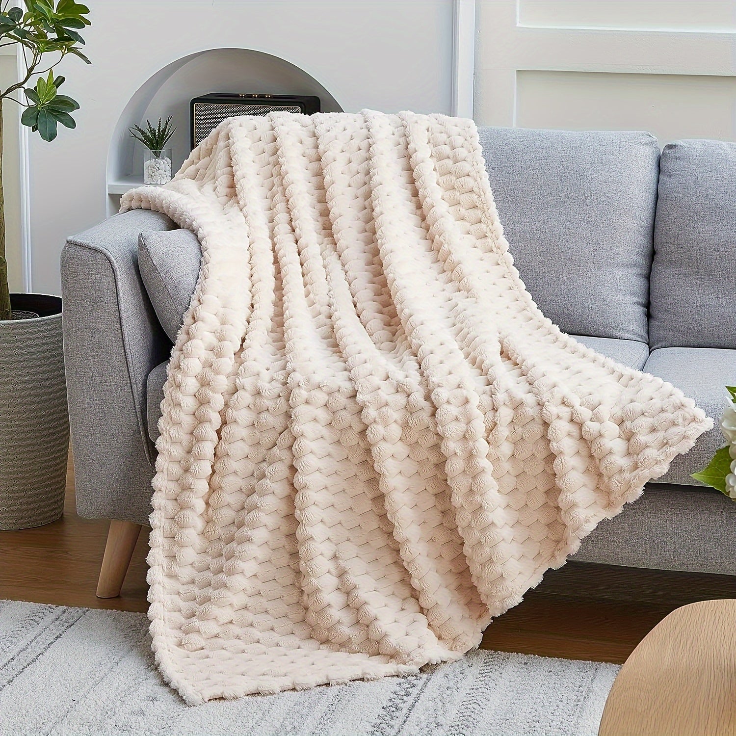 Cozy 3D Fleece Throw Blanket for Couch or Bed Large Plush Sherpa Warm