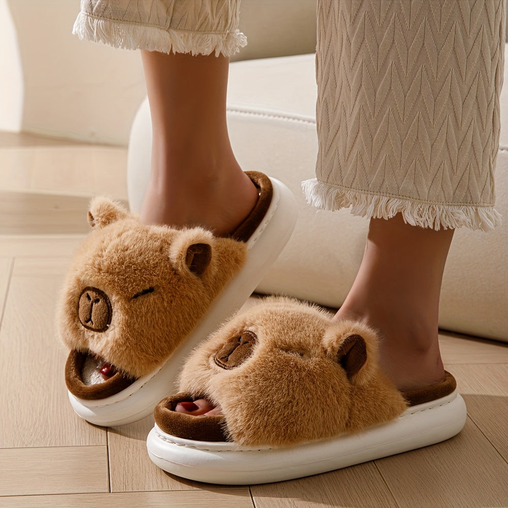 Unisex Fabric Open Toe Slippers for Home All-Season Comfort