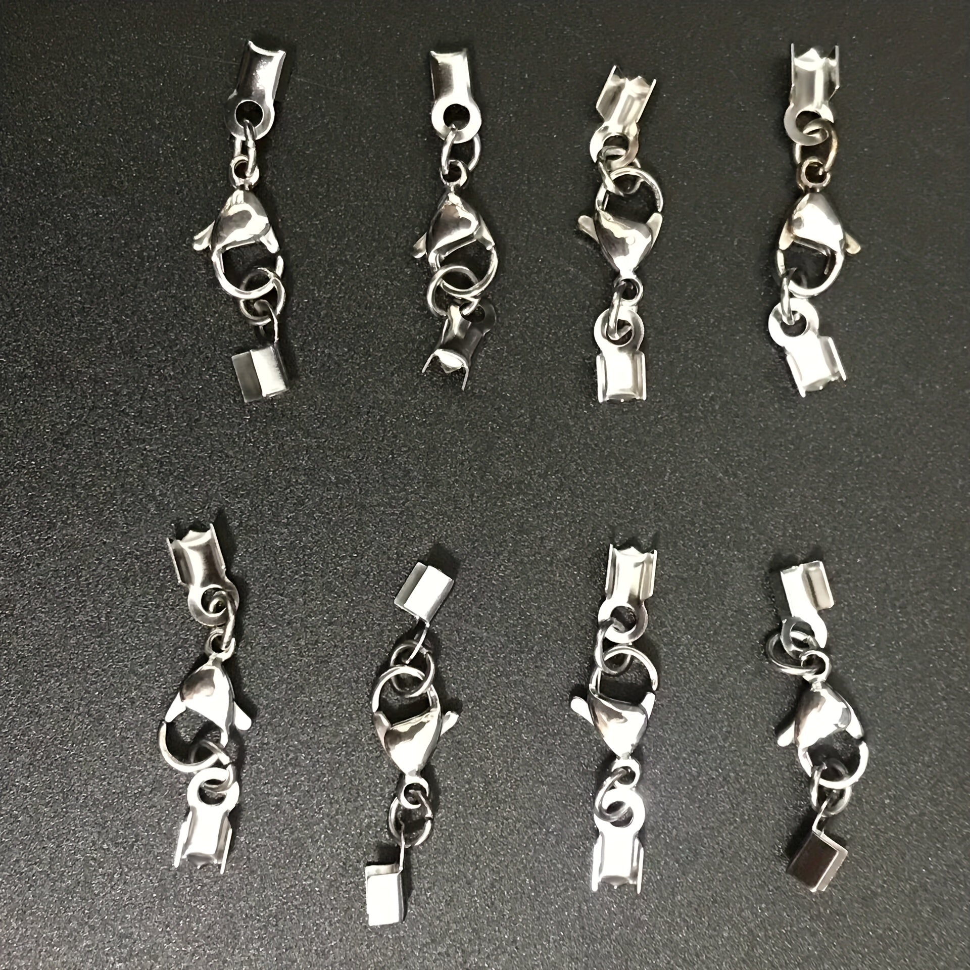 Set of 20 Stainless Steel Rope Buckle Clips for Jewelry Making and Accessories