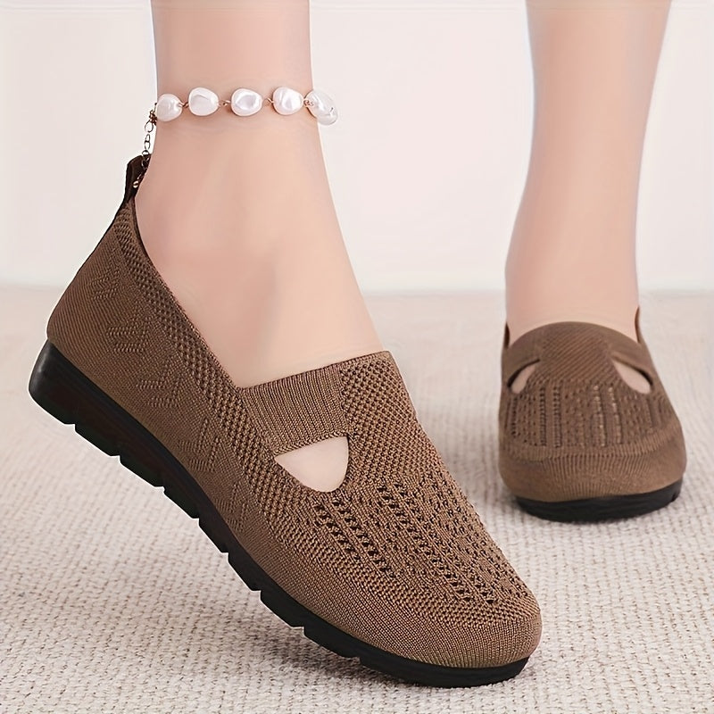 Women's Knit Breathable Mesh Shoes for Casual Walks and All Seasons