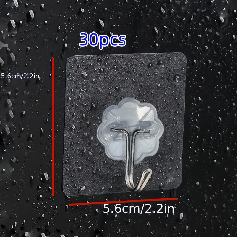 10/20/30 шт. прозрачных клеевых крючков для ванной, не требующих гвоздей. Многофункциональные и прочные утилитарные крючки.
