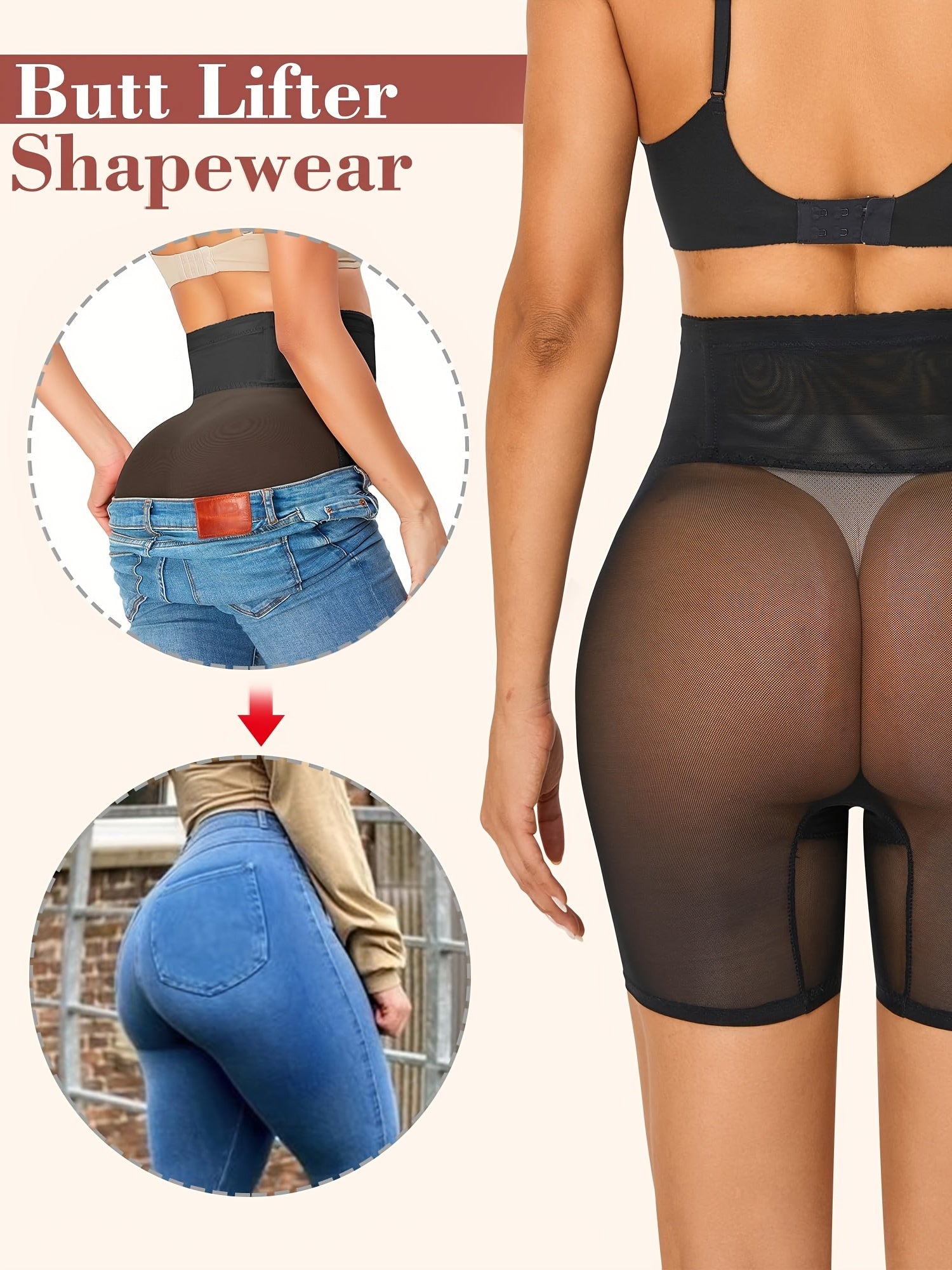 Women's High Waist Seamless Shapewear Shorts with Thigh Tuck and Butt Lift