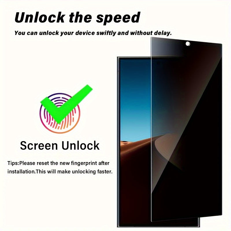 Tempered Glass Screen Protector for Samsung S21 S22 S23 S24 S25 Fingerprint Unlock Scratch-Resistant Easy Install