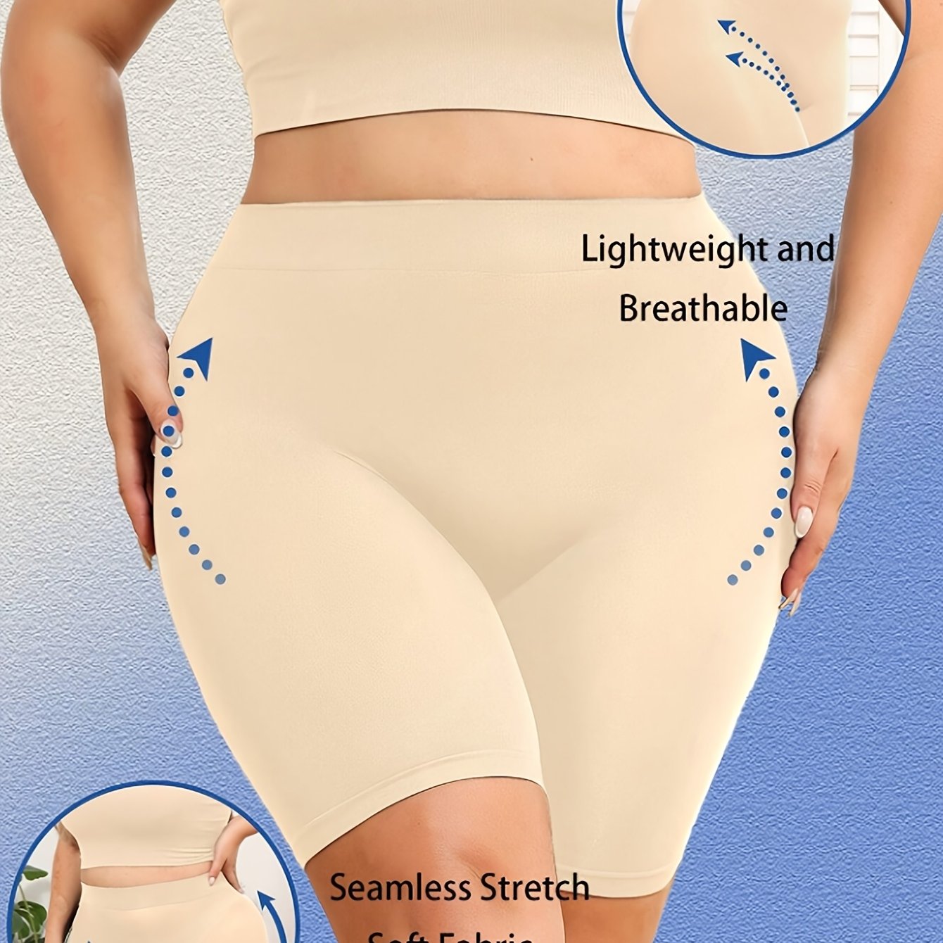 Women's Seamless High-Waisted Yoga Shorts Tummy Control Breathable Workout