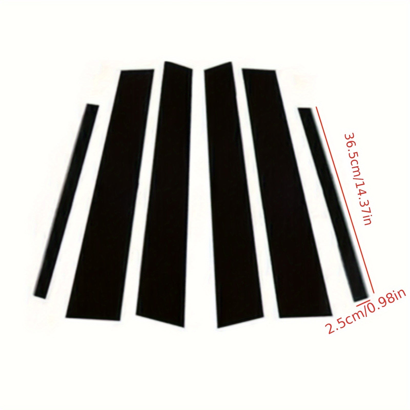 Car Window Pillar Decals Glossy Black 6Pcs Side Door Cover for SUV