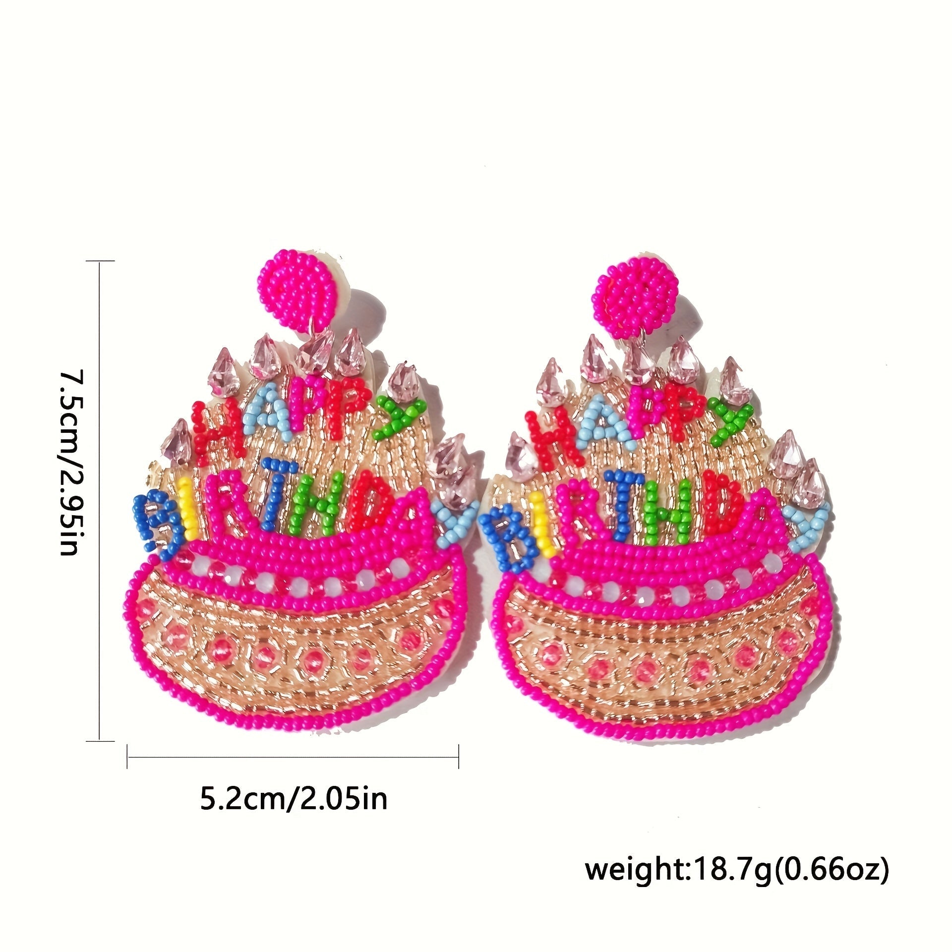 Pendientes de pastel de cuentas bohemias para mujer, colgantes de pedrería, pasadores de acero inoxidable