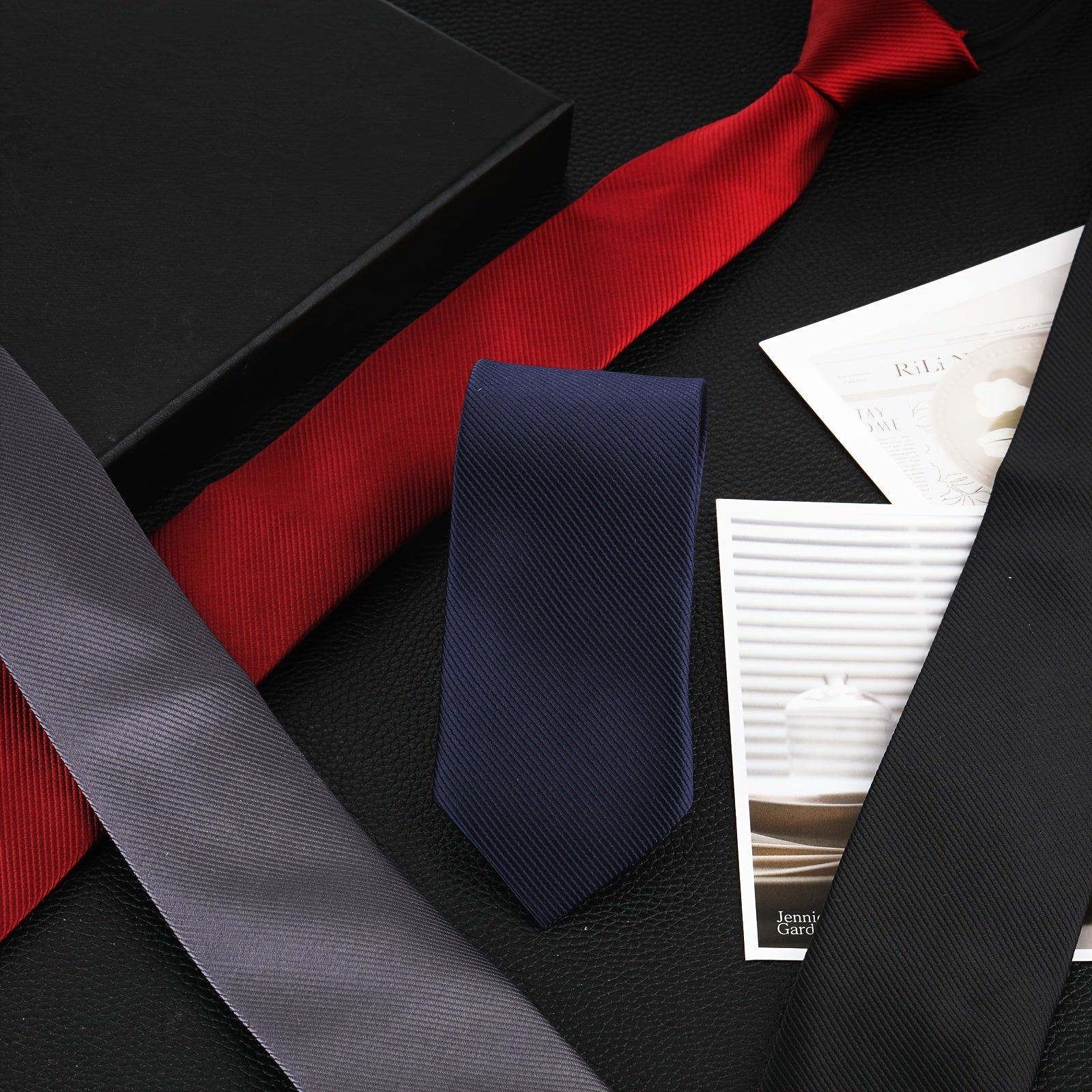 Set of 4 Men's Pre-tied Neckties for Business Attire