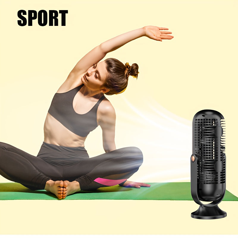 Rechargeable Personal Air Tower Fan with LED Display, 5 Speeds, 720° Oscillation