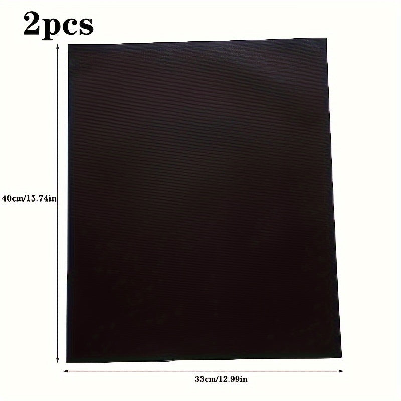 Set of 2 High-Temp Non-Stick Teflon BBQ Grill Mats for Outdoor Cooking