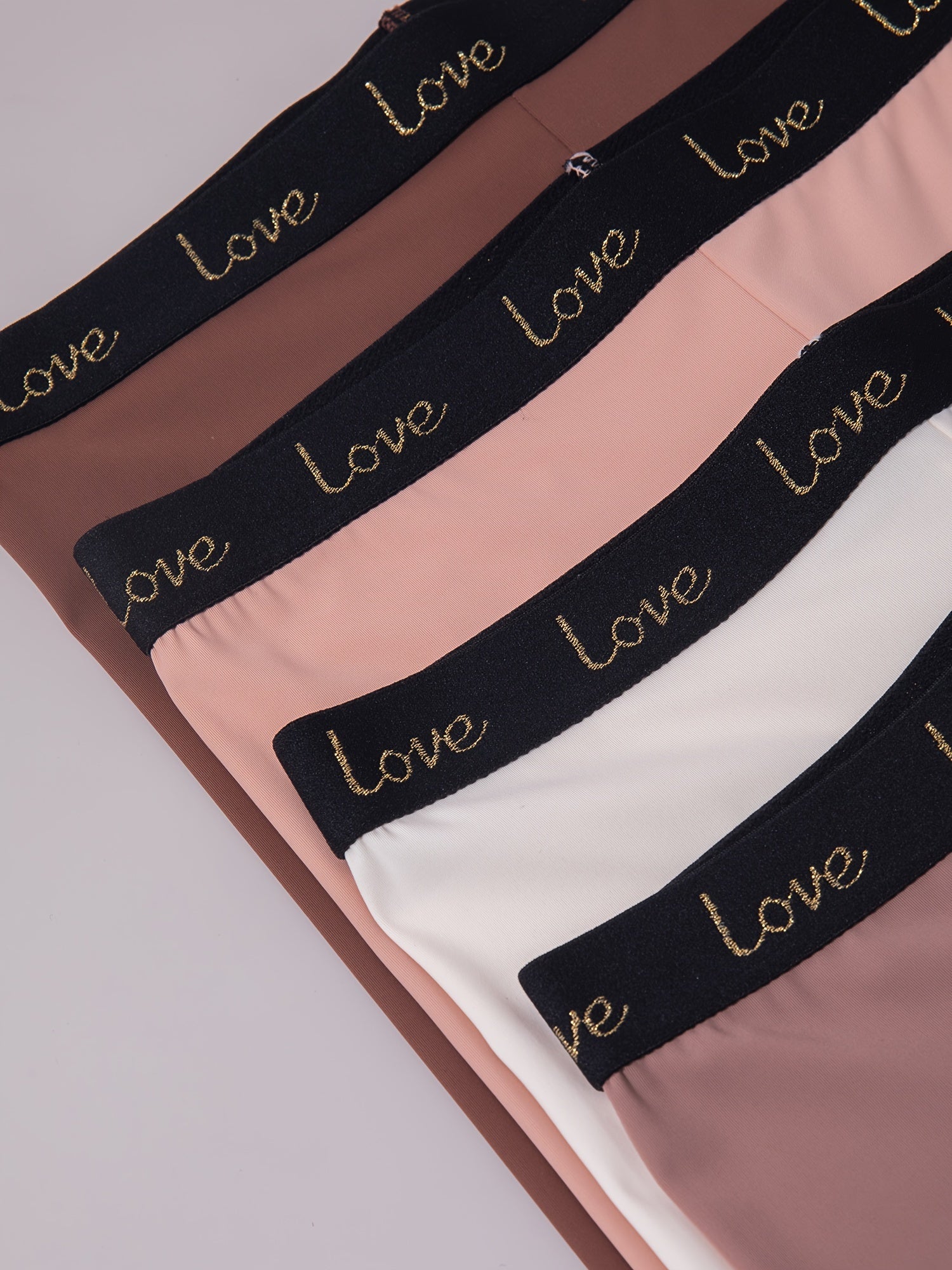 Women's High-Waisted Seamless Shaping Shorts Set 4 Pack Nude Beige White Brown Pink