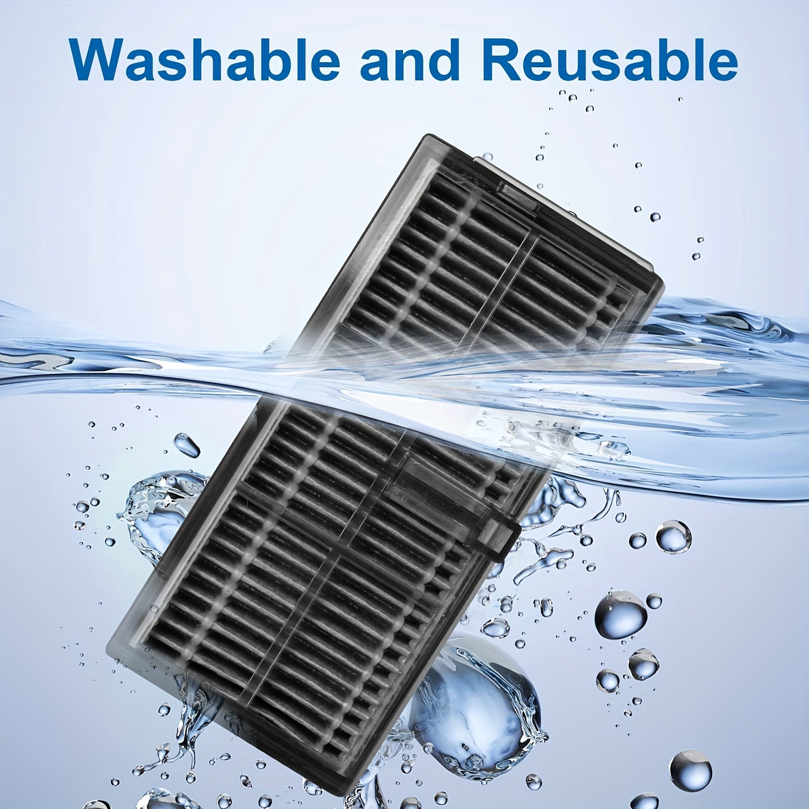 8 Pack Washable Reusable HEPA Filters for Robot Vacuum Cleaner Replacement Parts