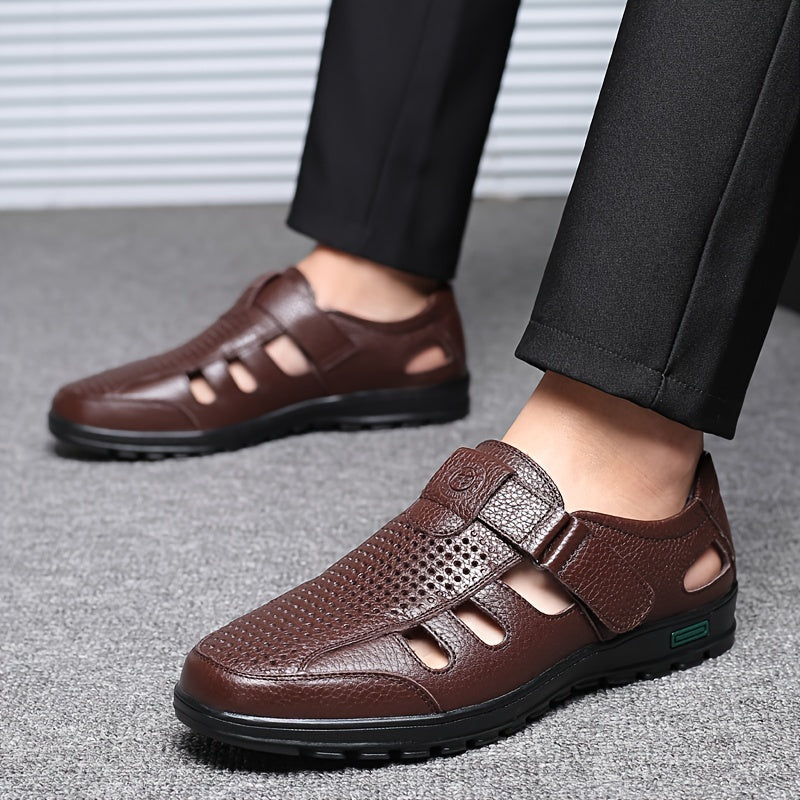 Men's Casual Leather Shoes Lightweight Breathable Non-Slip Office Wear