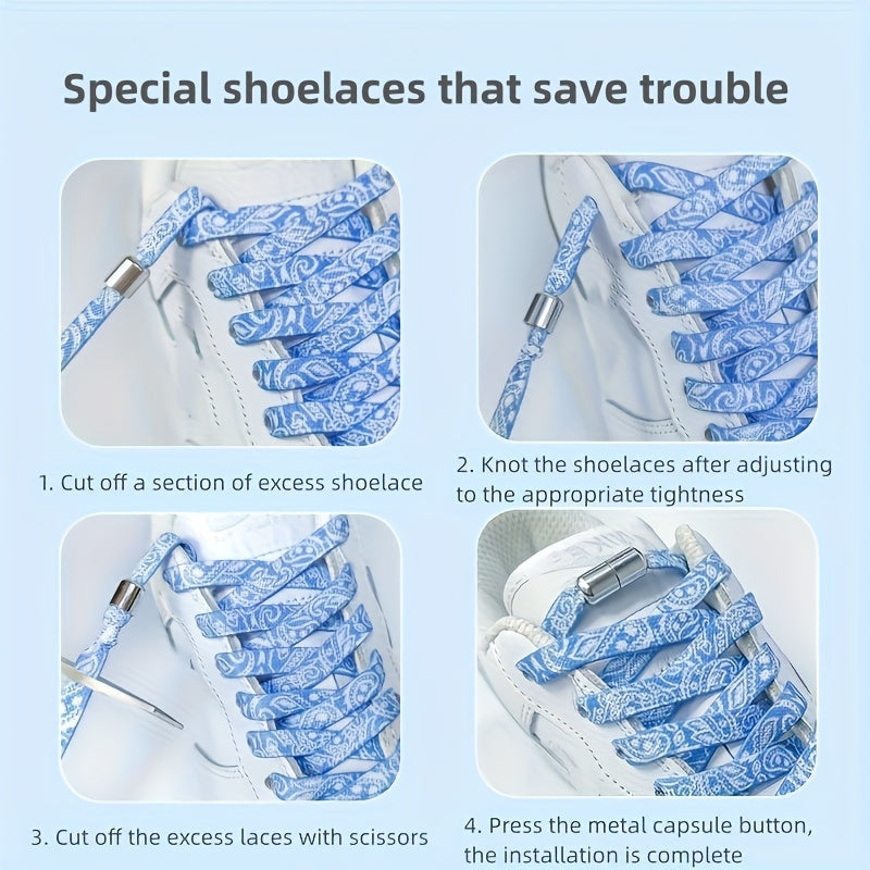 Adult No Tie Elastic Shoe Laces Pair Low Profile Easy To Wear