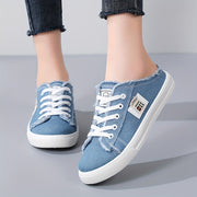 Women's Canvas Loafers Slip-On Flat Shoes Casual All-Match White