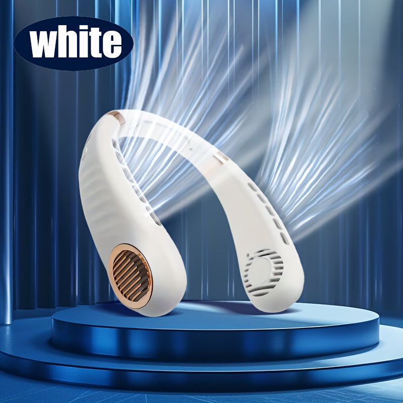 Bladeless Neck Fan USB Rechargeable 5-Speed Portable Cooling Device for Travel Sports Work