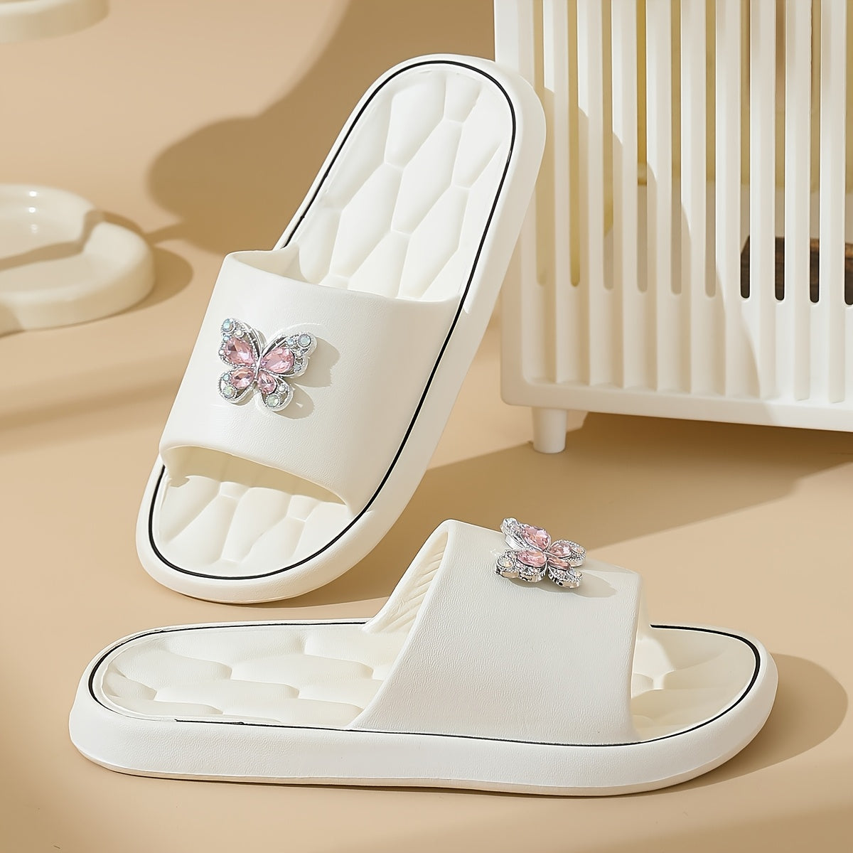 Women's Summer Butterfly Open-Toe Non-Slip Indoor Outdoor Slippers