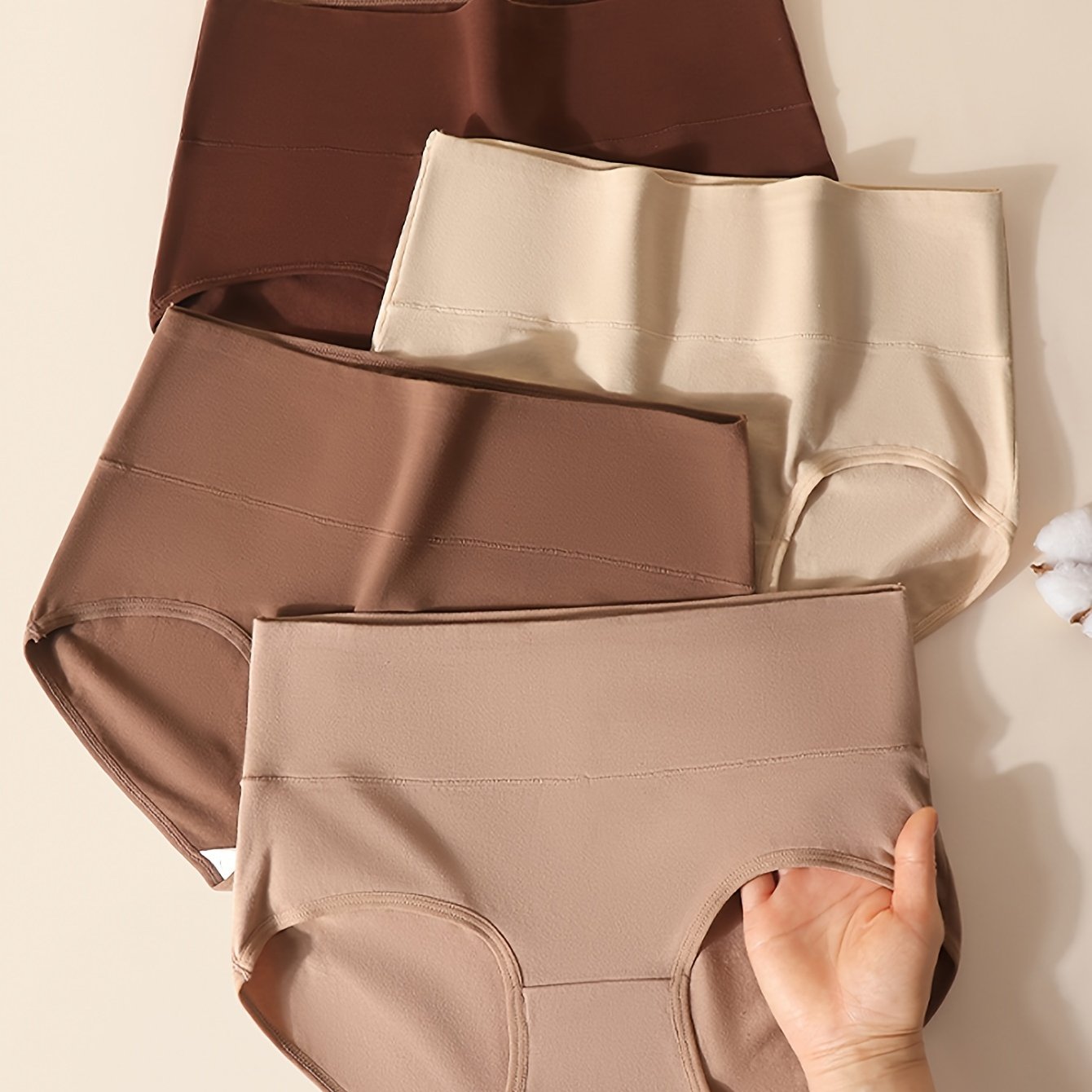 4-Pack Seamless High Waist Women's Briefs Breathable Comfortable Lingerie