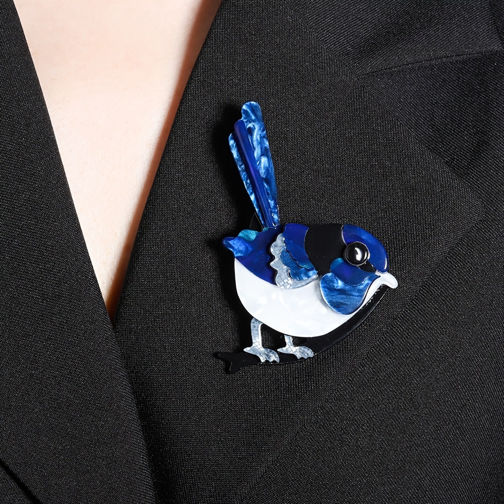 Mini Bird-Shaped Acrylic Animal Brooch for Women Clothing Accessory