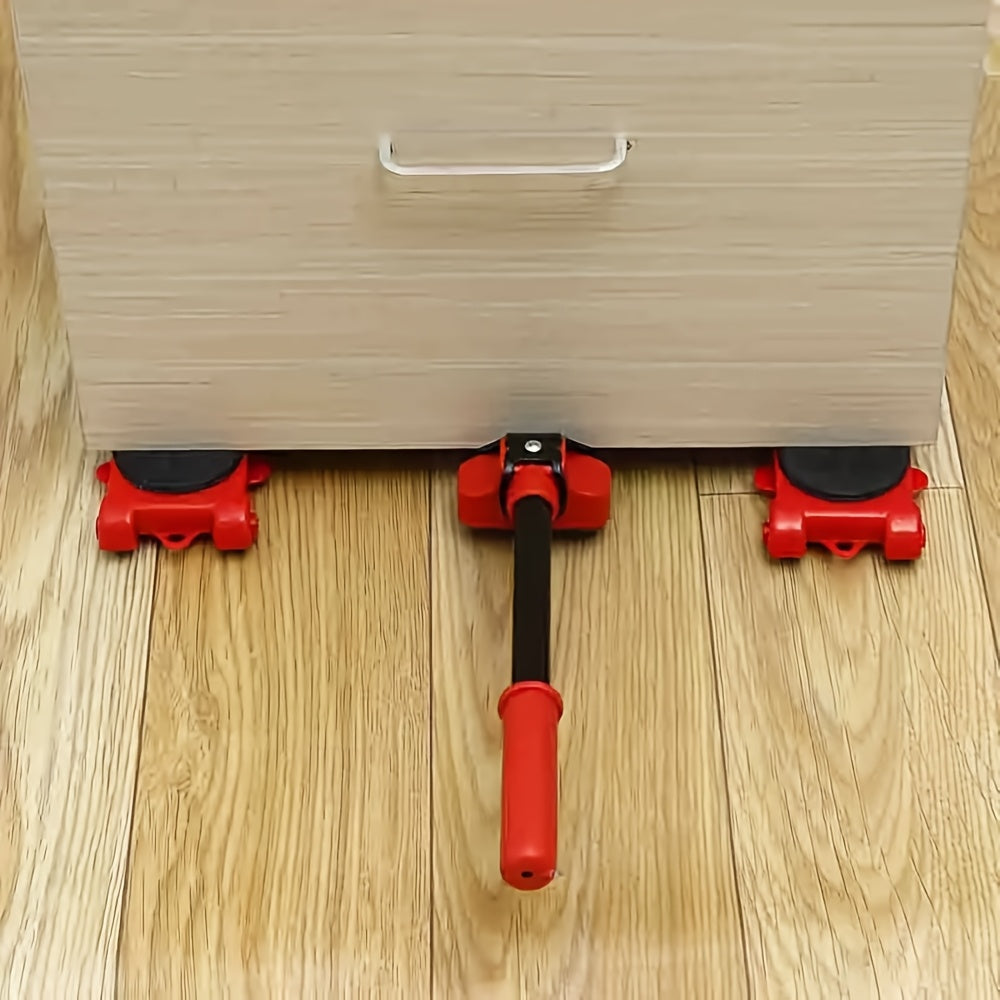 5-Piece Portable Furniture Lifter Kit with Durable Plastic and Metal Construction