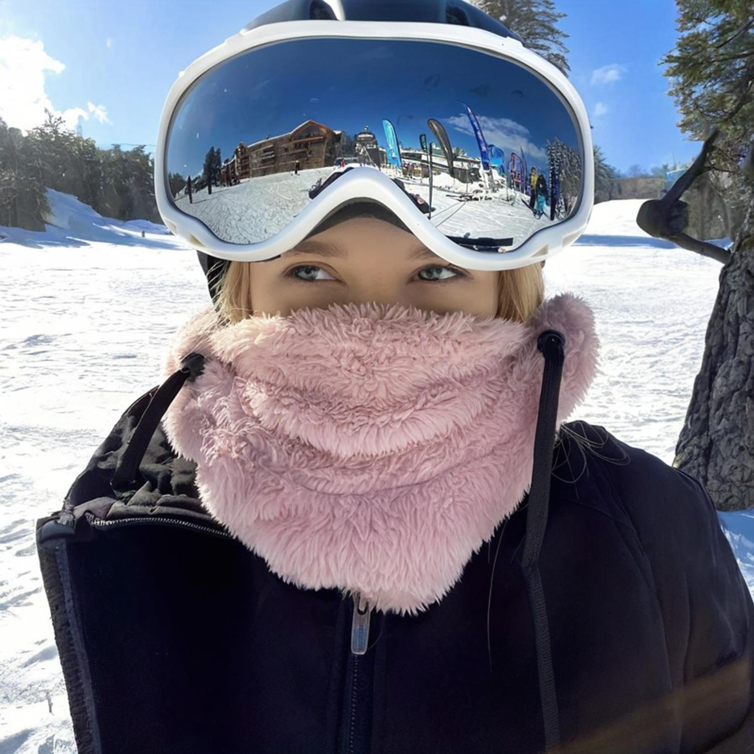 Set of 2 Windproof Fleece Ski Masks and Neck Warmers for Winter Outdoor Activities