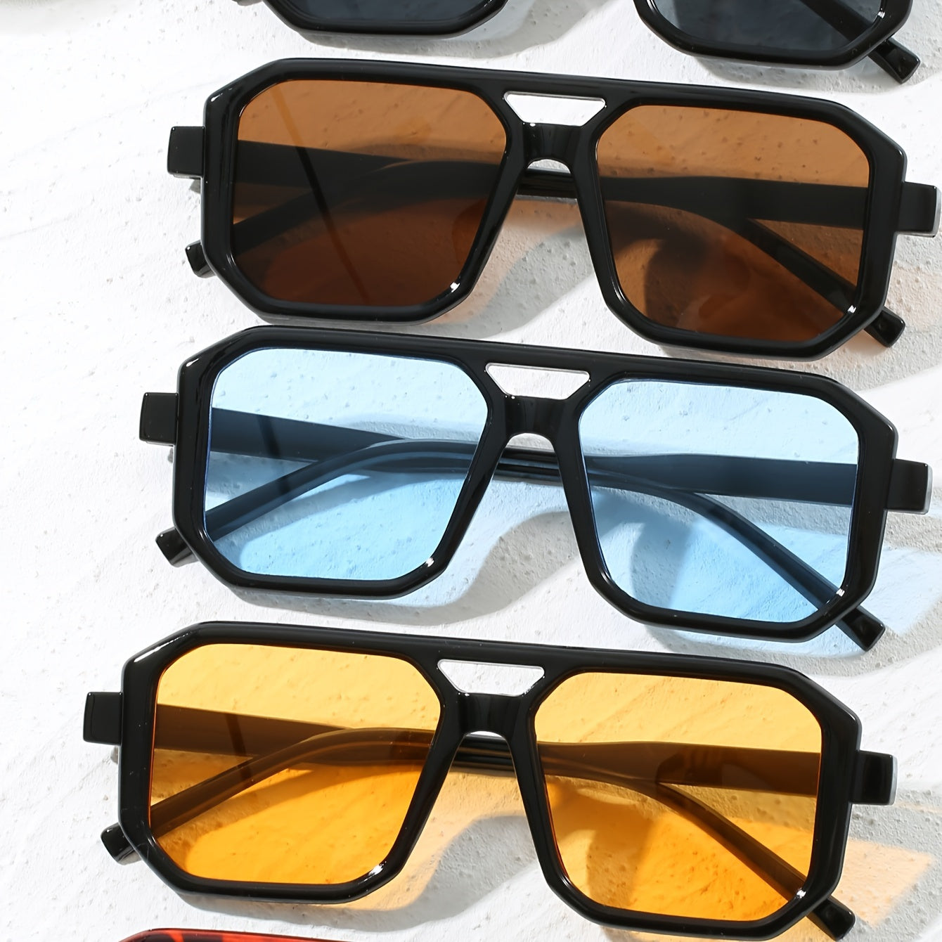 Rectangular Unisex Glasses 5-Pack with Anti-Reflective Polycarbonate Lenses for Running Driving Fishing