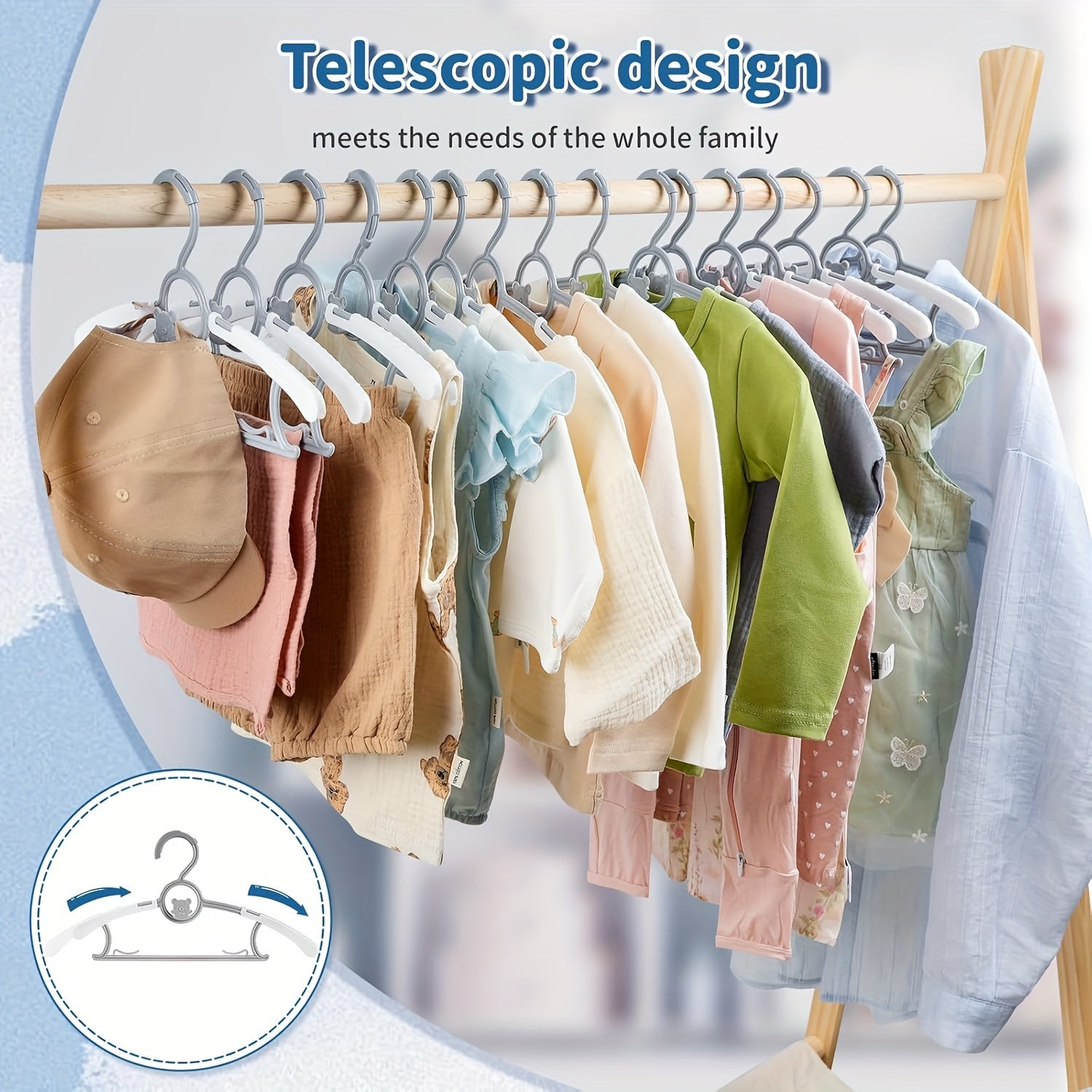 Adjustable Retractable Clothes Hanger Gray Suitable for Any Occasion