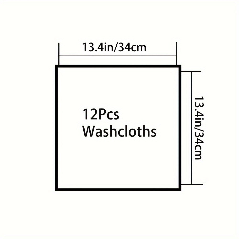 12-Piece Soft Absorbent Striped Coral Fleece Washcloths for Travel and Gym