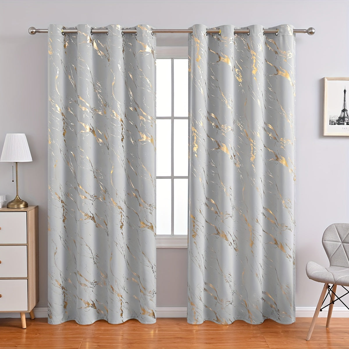 Grey Marble Pattern Curtain for Bedroom Living Room Office Kitchen Modern Classic European Style