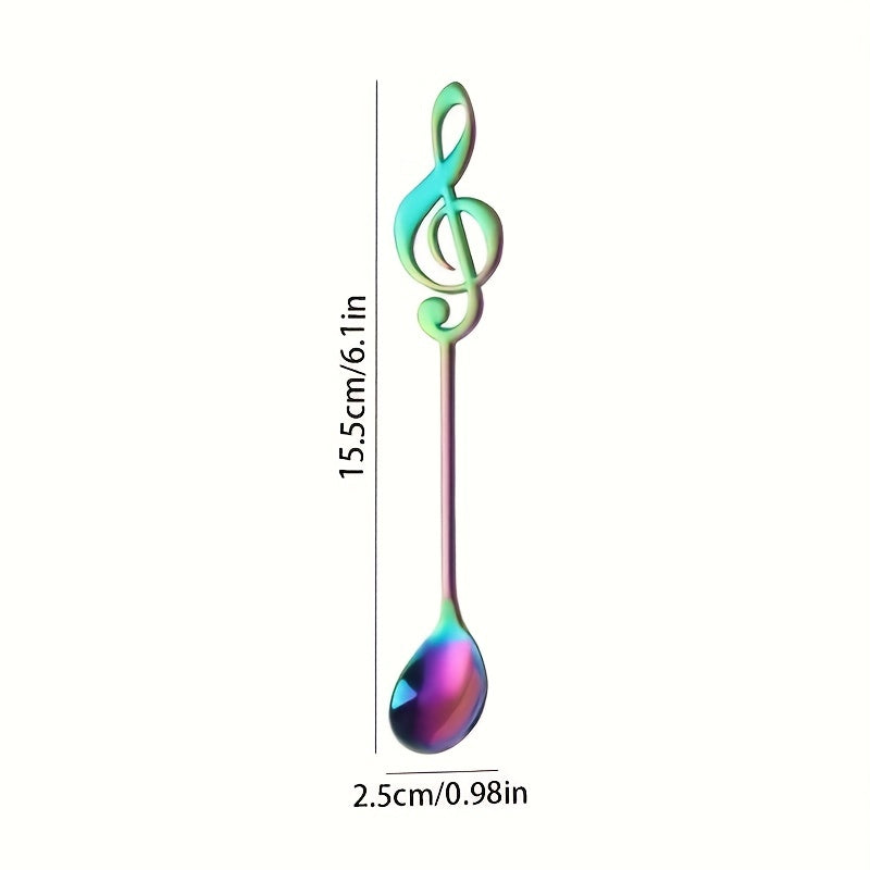 1-5 dona 304 zanglamas po'latdan yasalgan musiqa notalari qoshiq qahva va shirinliklar uchun.