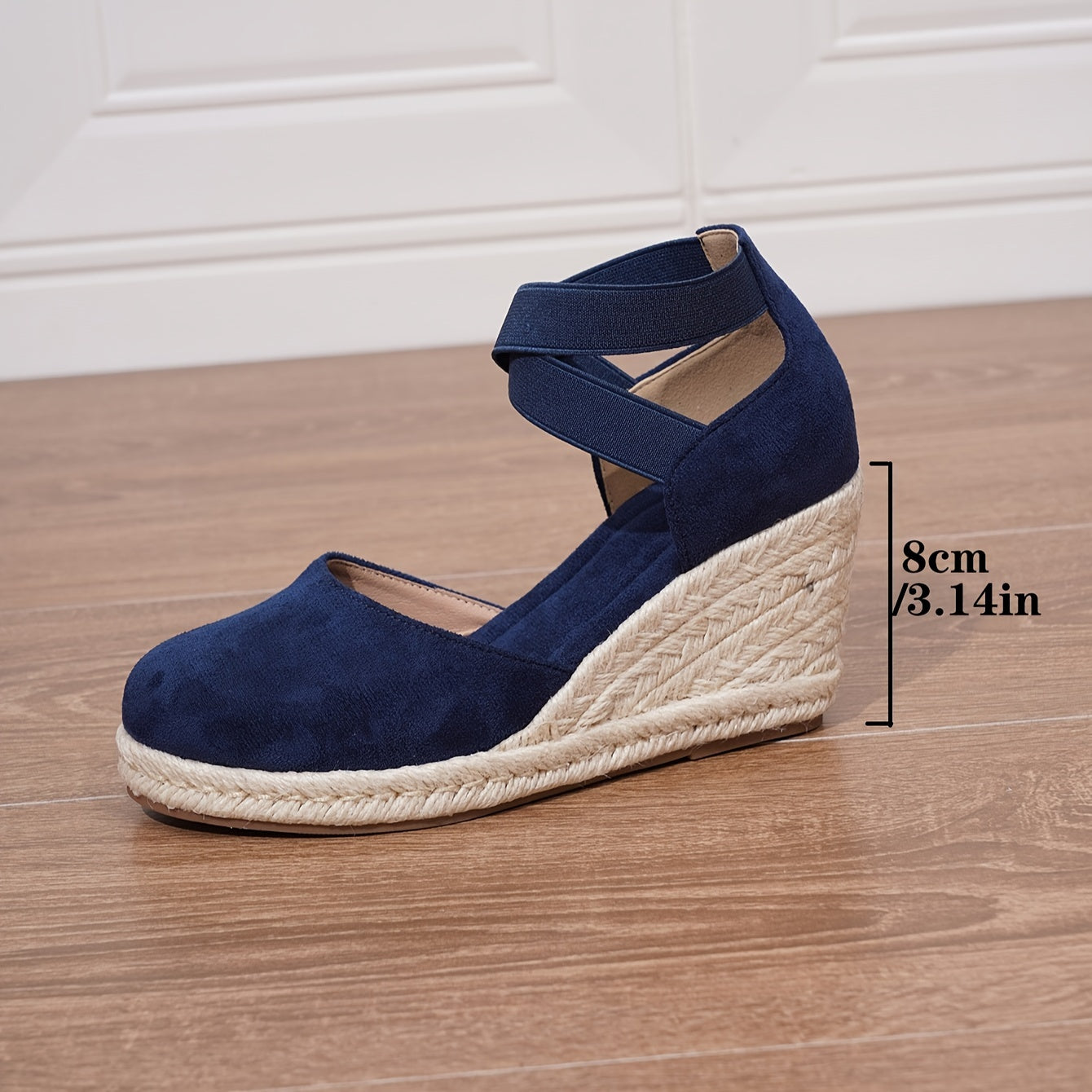 Women's Wedge Sandals Slip-On Platform Heel Round Toe Non-Slip Fabric Casual