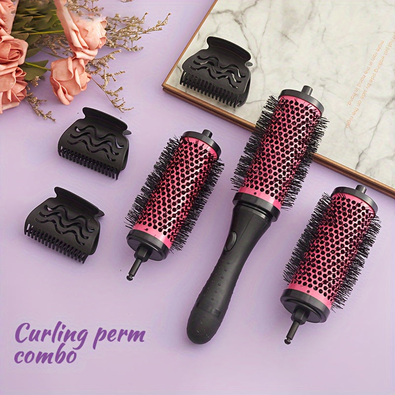 Ayollar uchun 6 ta soch styling tarozi to'plami, alyuminiy, mis, tarash va burilish cho'tkalar