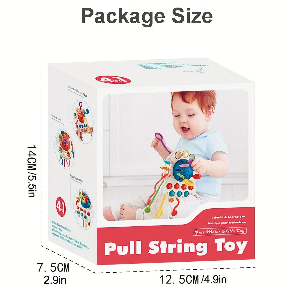 Blue Silicone Octopus Finger Puppet Toy for Kids Educational Entertainment