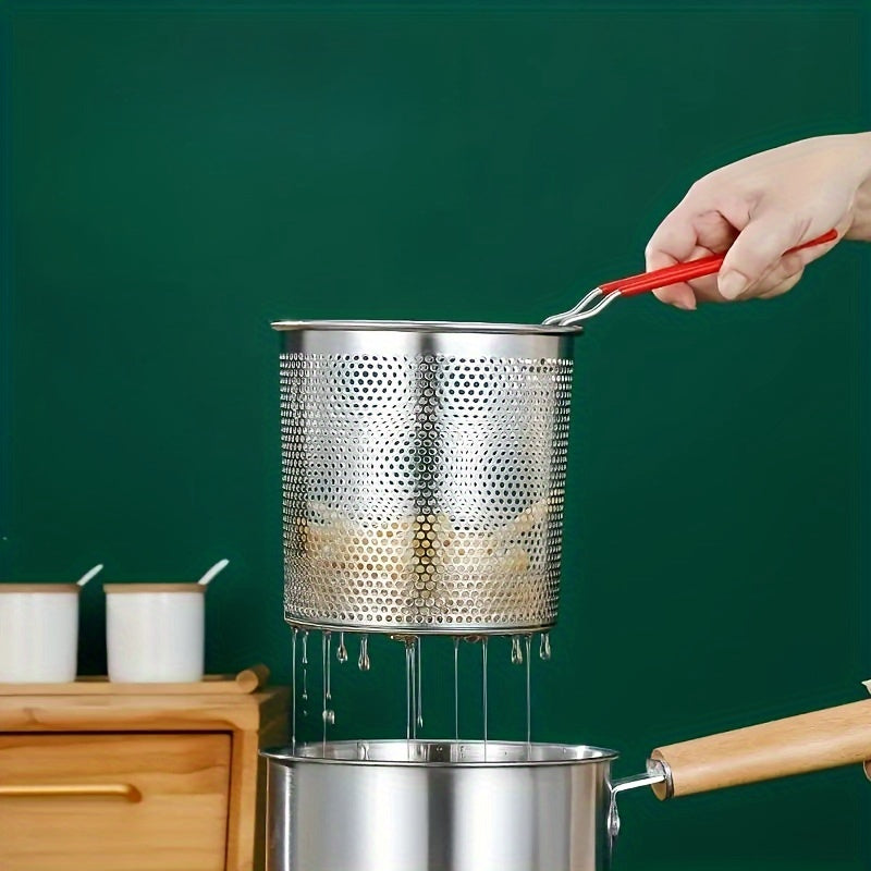 Freidora de acero inoxidable compatible con inducción olla de cocina multifunción que ahorra aceite