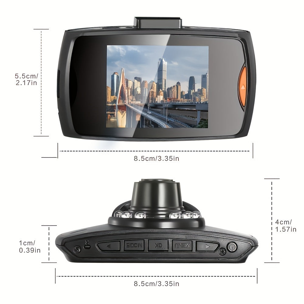HD Car Dash Camera with IR Night Vision Loop Recording Wide Angle 6.1cm IPS Screen 32G Card