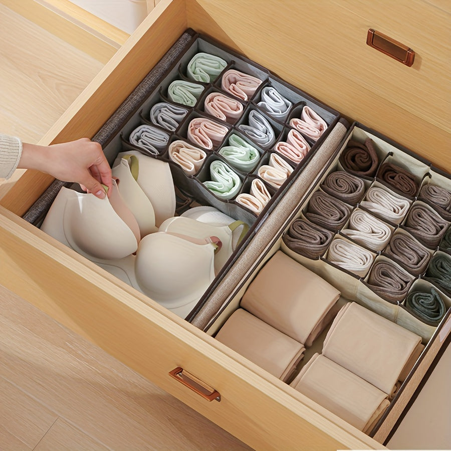 Fabric Storage Box Organizer Rectangular Drawer Divider for Socks Under-Bed 44x29x12cm