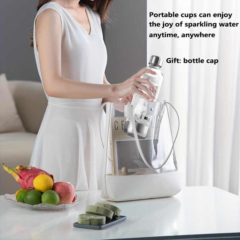 Stainless Steel Soda Maker with 1L PET Bottle Make Sparkling Water at Home