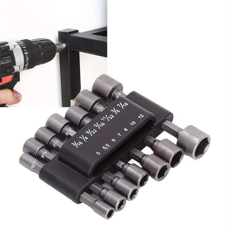 14pcs Magnetic Hex Shank Screwdriver Socket Set with Extension Adapter Steel