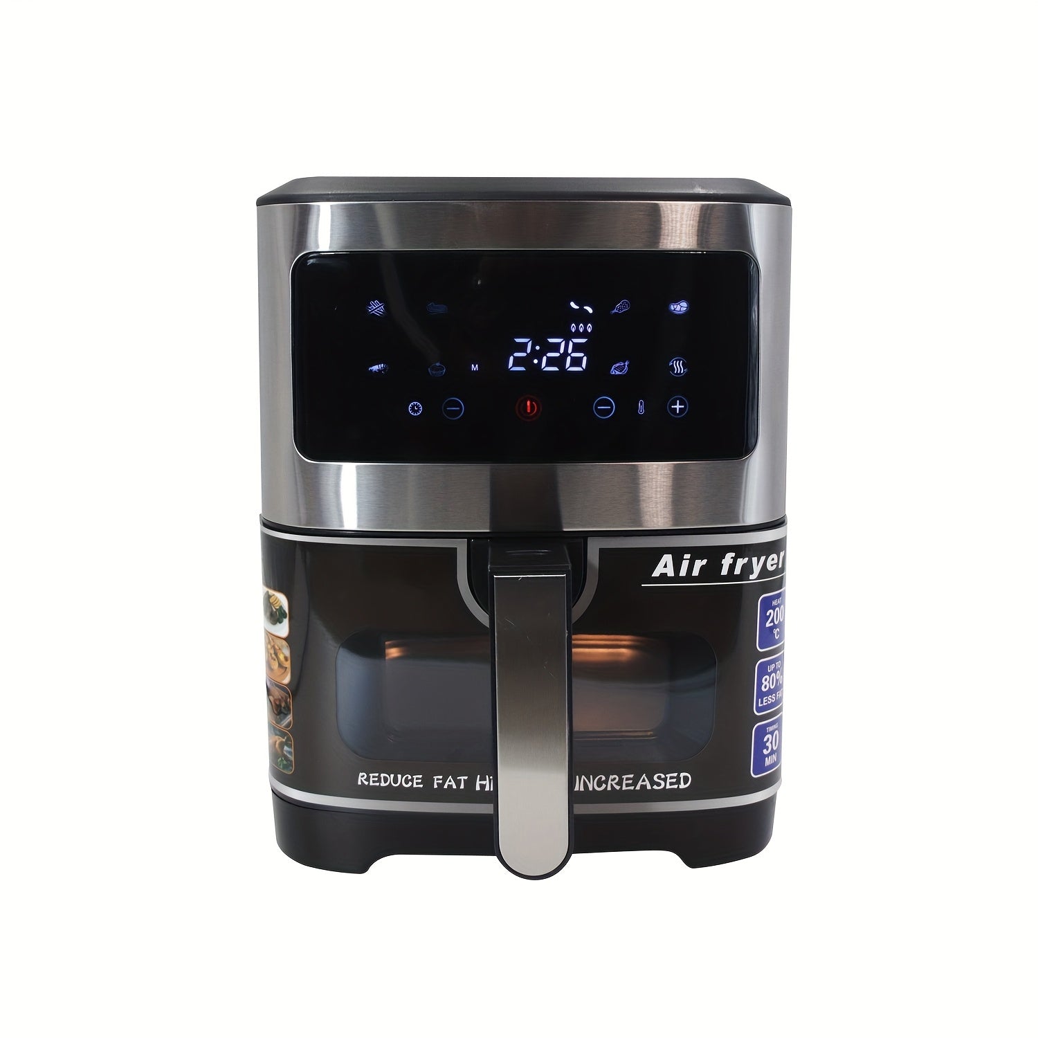 Freidora de aire de estándar europeo de 12L con cesta lavable, ventana transparente y 10 programas preestablecidos