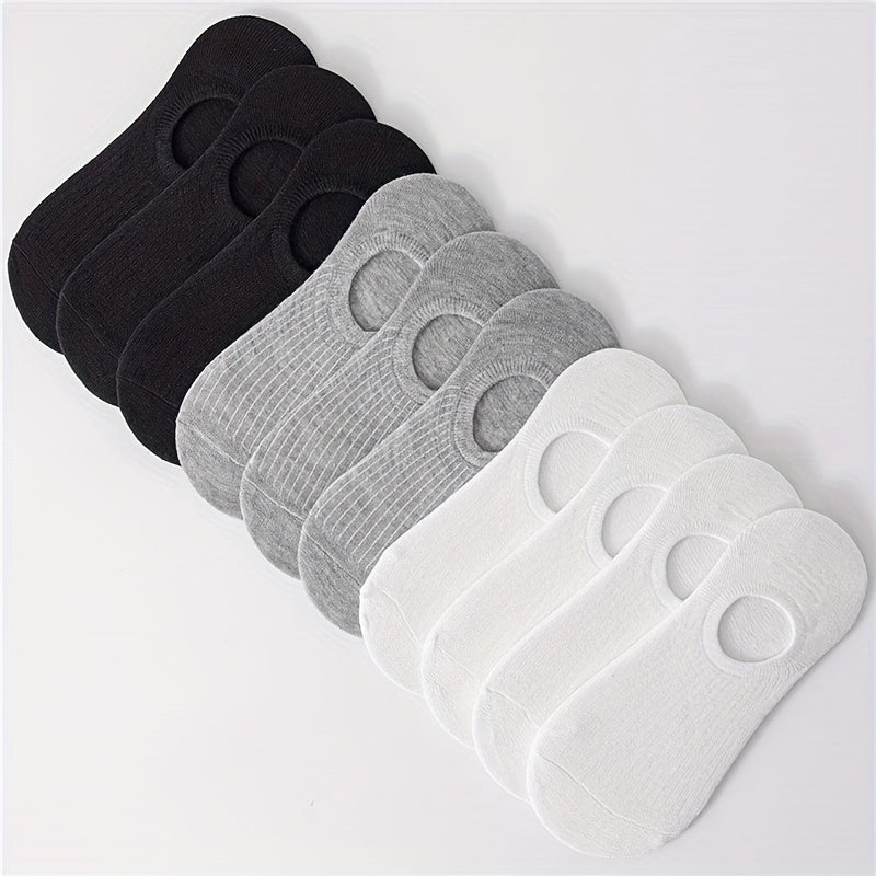 Women's No-Show Socks 30 Pairs Breathable Moisture-Wicking Polyester Spandex Black White Grey