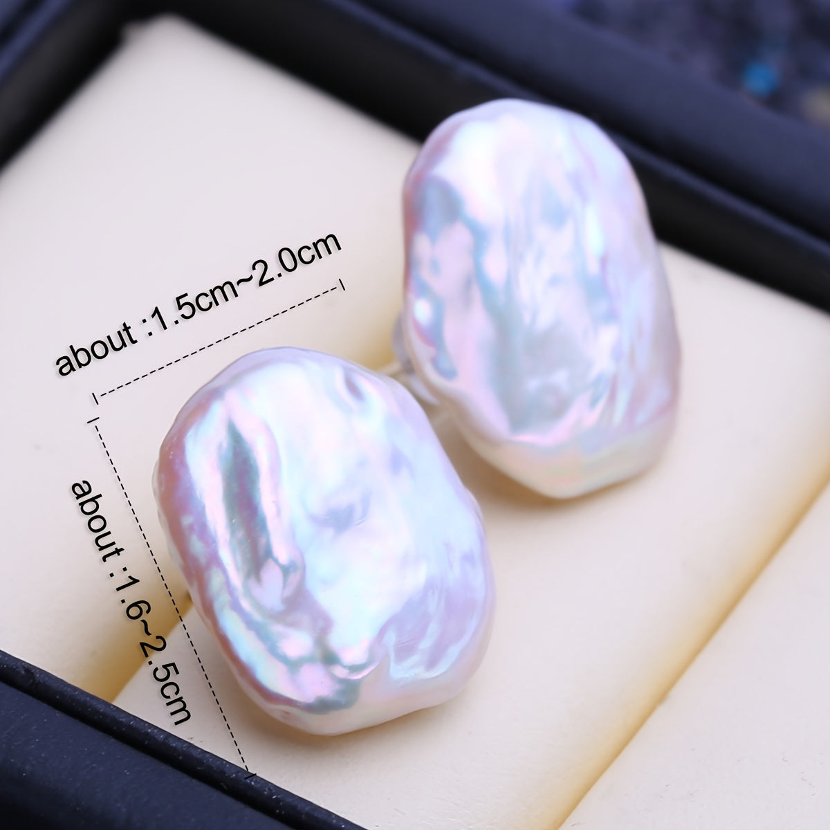 Freshwater Pearl Stud Earrings for Women Modern Baroque Design Suitable for Special Occasions