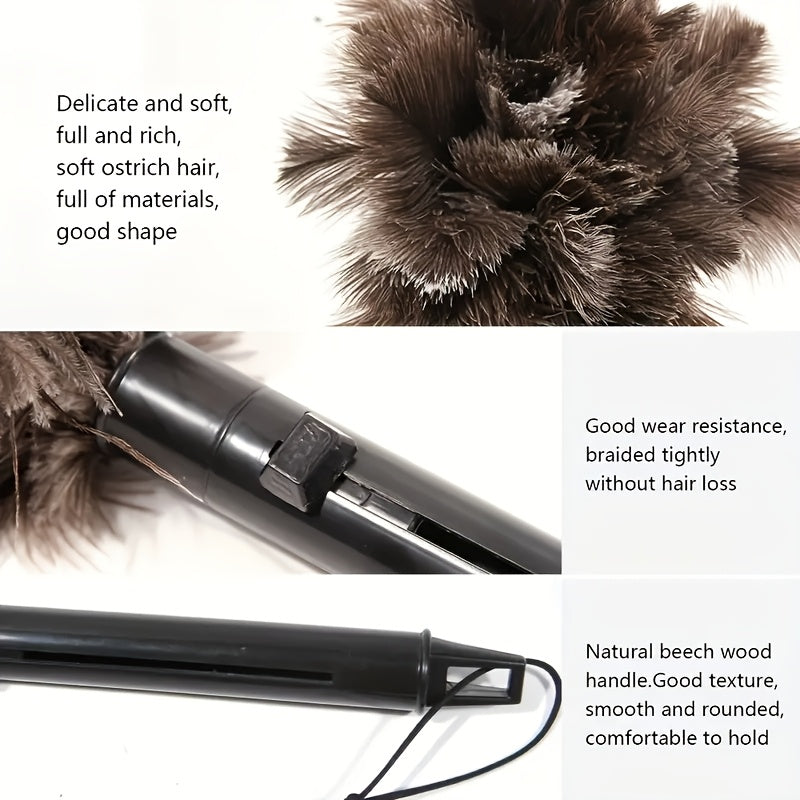 Ikkita 15 dyuymli tortiladigan chang tozalash tayoqlari - yuqori sifatli materiallar va tez samaradorlik bilan shift fanlarini, jaluzilarni va elektron qurilmalarni oson tozalang.